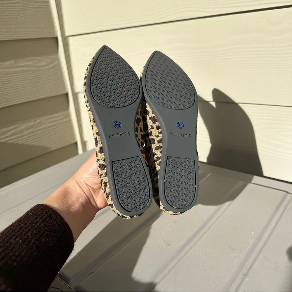 Rothy’s Pointed Toe Flats Leopard Print Casual Comfort Size 6.5 Women’s - Picture 8 of 10